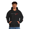 Racing Stripe Hoodie — Red Chevron Graphic Pullover