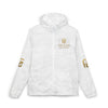Gold Logo Windbreaker Jacket — FINA GO Monogram Full-Zip Hooded Windbreaker