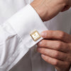 Gold Square Logo Cufflinks — Custom Fin A Go Branded Dress Accessories