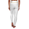 Gold Logo High-Waisted Yoga Leggings – White All-Over Print