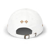 Taino Embroidered Dad Cap — White Classic Baseball Hat with Taíno Motif