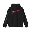Racing Stripe Hoodie — Red Chevron Graphic Pullover